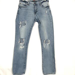 Aeropostale Mens Jeans Size 30x30 Slim Fit Straight Leg Light Wash Distressed